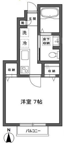 サンクレールー上高井戸1丁目-(1K/1階)の間取り写真