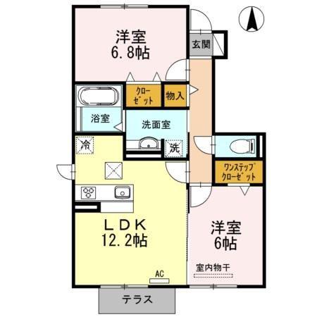 セジュール大幸(2LDK/1階)の間取り写真