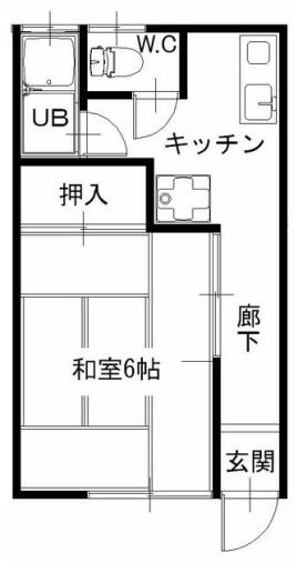 マロンハイツ(1K/1階)の間取り写真