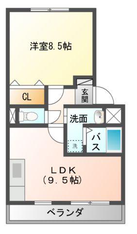 パシフィックレインボー(1LDK/1階)の間取り写真