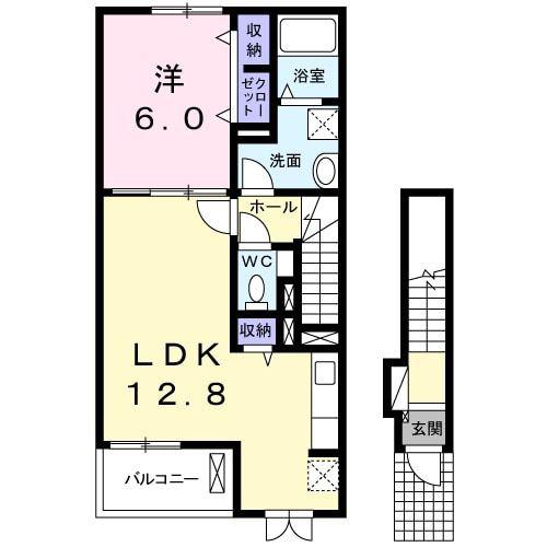 パトロネージュ(1LDK/2階)の間取り写真