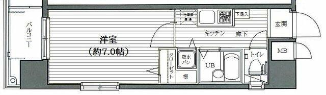 ガラ・シティ茗荷谷(1K/9階)の間取り写真