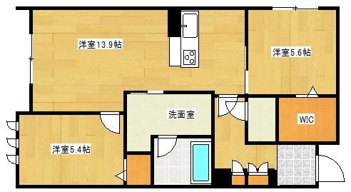 TOCO-TOCO井口(2LDK/1階)の間取り写真