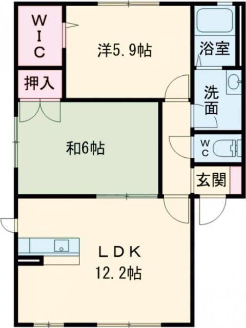 エターナルB(2LDK/1階)の間取り写真
