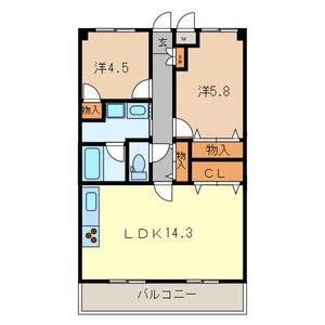 バルトハイム(2LDK/2階)の間取り写真