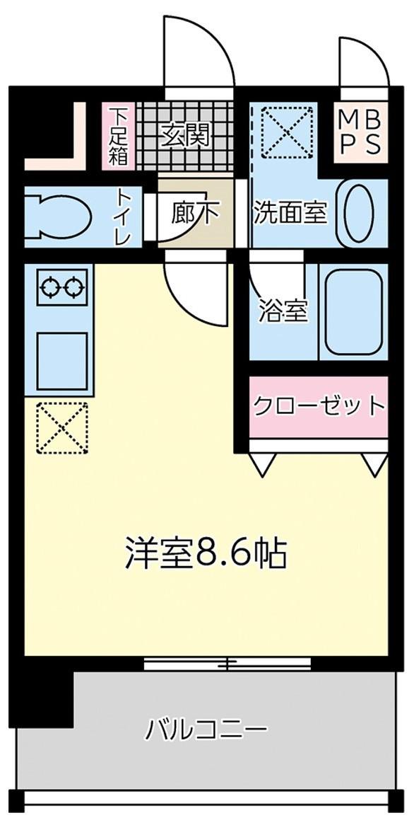 コンフォートU(ワンルーム/3階)の間取り写真