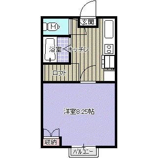 アンジェリックE(1K/2階)の間取り写真