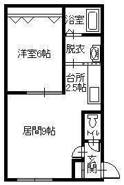 ヴァンクレールA(1LDK/2階)の間取り写真