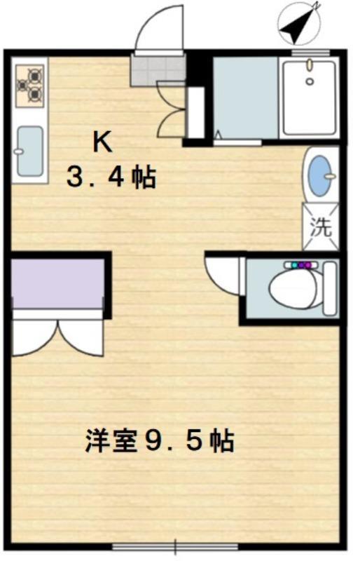 SAKURA(1K/1階)の間取り写真