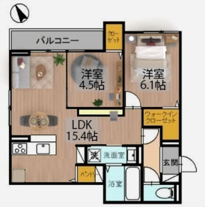 エトワールK(2LDK/3階)の間取り写真