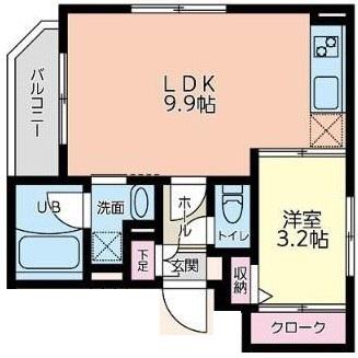 VRD相模原(1LDK/4階)の間取り写真