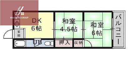 長吉コーポ(2DK/5階)の間取り写真