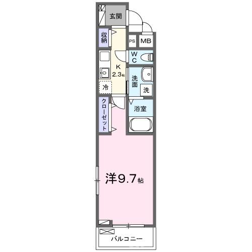 東武東上線 みずほ台駅 徒歩7分 3階建 新築(1K/3階)の間取り写真