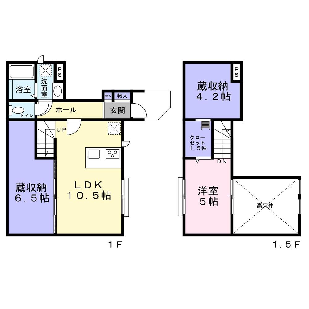 リーフサイド仙台上杉(1SLDK/1階)の間取り写真