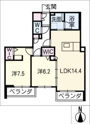 リオリエント長森本町(2LDK/3階)の間取り写真