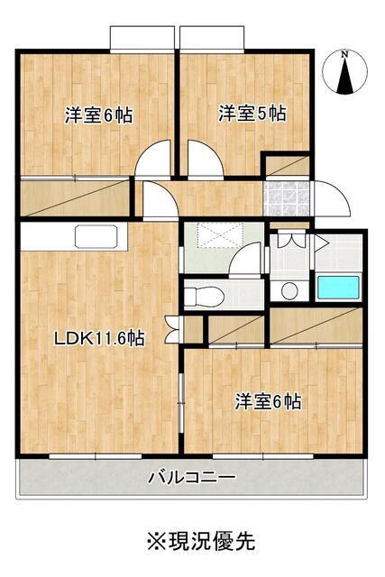 ビューテラス1(3LDK/2階)の間取り写真