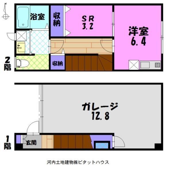 エコハウスK・U(ワンルーム/1階)の間取り写真