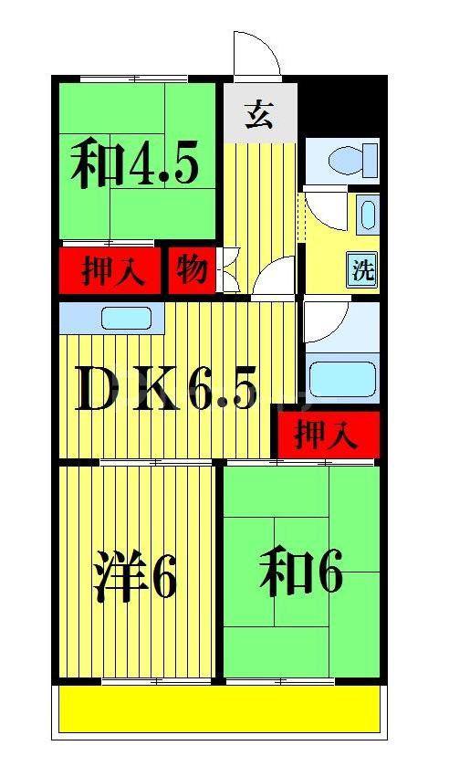 第8泉マンション(3DK/1階)の間取り写真