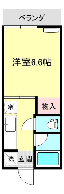 BONHEUR(1K/1階)の間取り写真