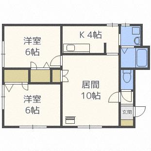ルミエールエスポワール(2LDK/2階)の間取り写真
