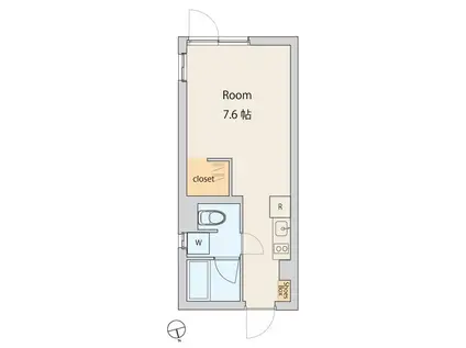 モデリアデイズ柳原(ワンルーム/1階)の間取り写真