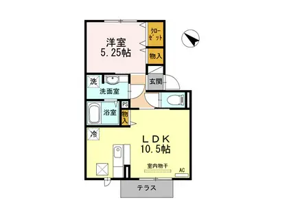 セジュール上ノ山II(1LDK/1階)の間取り写真