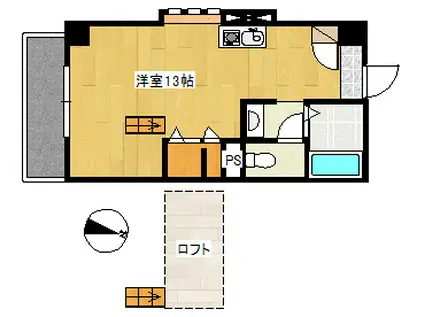 D.S.PLUS(ワンルーム/3階)の間取り写真