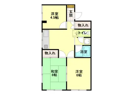 グリーンパーク(3DK/2階)の間取り写真