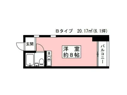 コートハウスツジ(ワンルーム/2階)の間取り写真