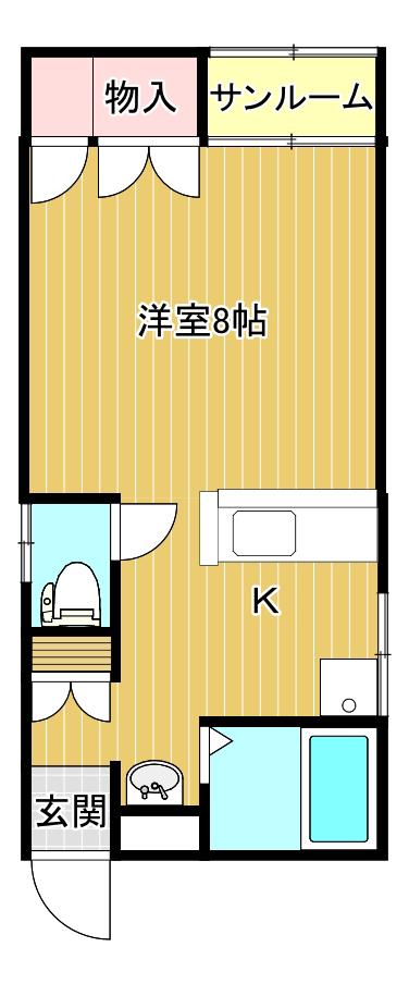 シャロムA(1K/1階)の間取り写真