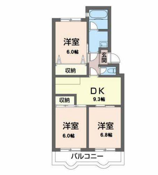 第2キクスイビル(3DK/4階)の間取り写真
