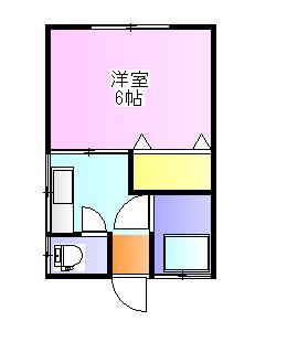 末広ハイツ(1K/2階)の間取り写真