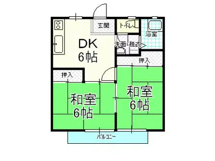 パナハイツ新道(2DK/2階)の間取り写真
