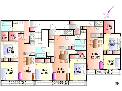 COTEAU MACHIDA(2LDK/2階)の間取り写真