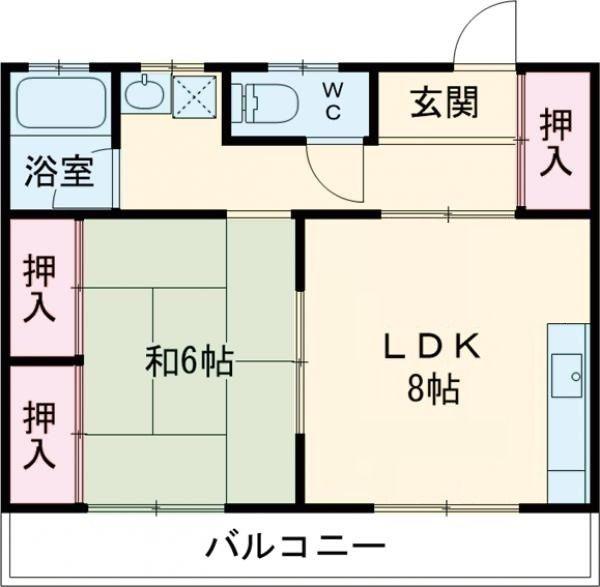 横井マンション(1DK/3階)の間取り写真