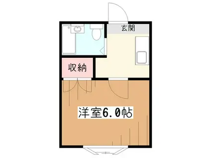 昇栄ハイツ(1K/2階)の間取り写真