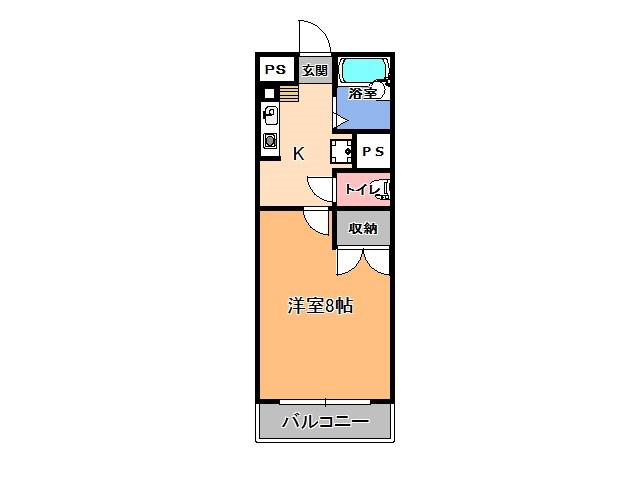 グリーン・ガレ(1K/4階)の間取り写真