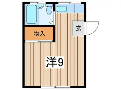 善行ハイム(ワンルーム/2階)の間取り写真