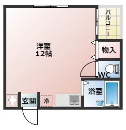 サンシャイン藤井寺(ワンルーム/4階)の間取り写真