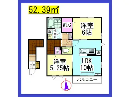 DL蒼の杜 風 (2LDK/2階)の間取り写真