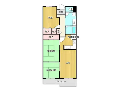 岸和田コーポラス3号棟(3LDK/9階)の間取り写真