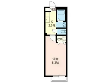 パサージュ常盤平(1K/1階)の間取り写真