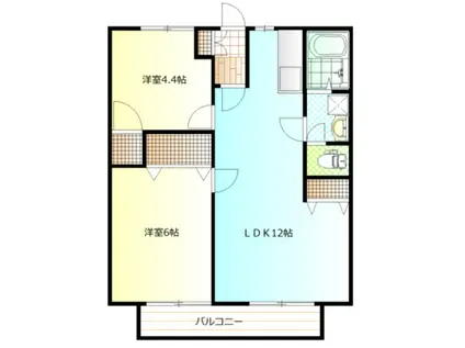 サンシティ田中A(2LDK/2階)の間取り写真