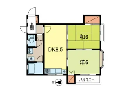 パークヒルズ南阿佐ヶ谷A棟(2DK/3階)の間取り写真