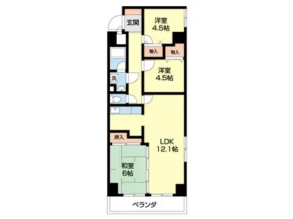 ザ・キャナル(3LDK/3階)の間取り写真