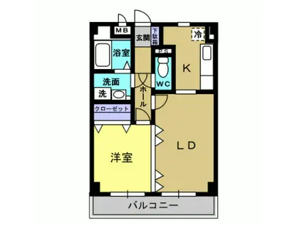 YMセンターコムKM(1LDK/3階)の間取り写真