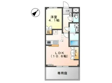 グランドステージ雅(1LDK/1階)の間取り写真