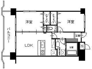 八戸シティマンション(2LDK/7階)の間取り写真