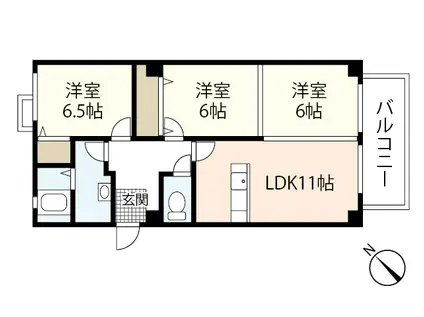 カーサベルデ(3LDK/2階)の間取り写真