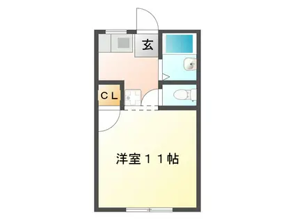 前田ハイツB棟(1K/1階)の間取り写真